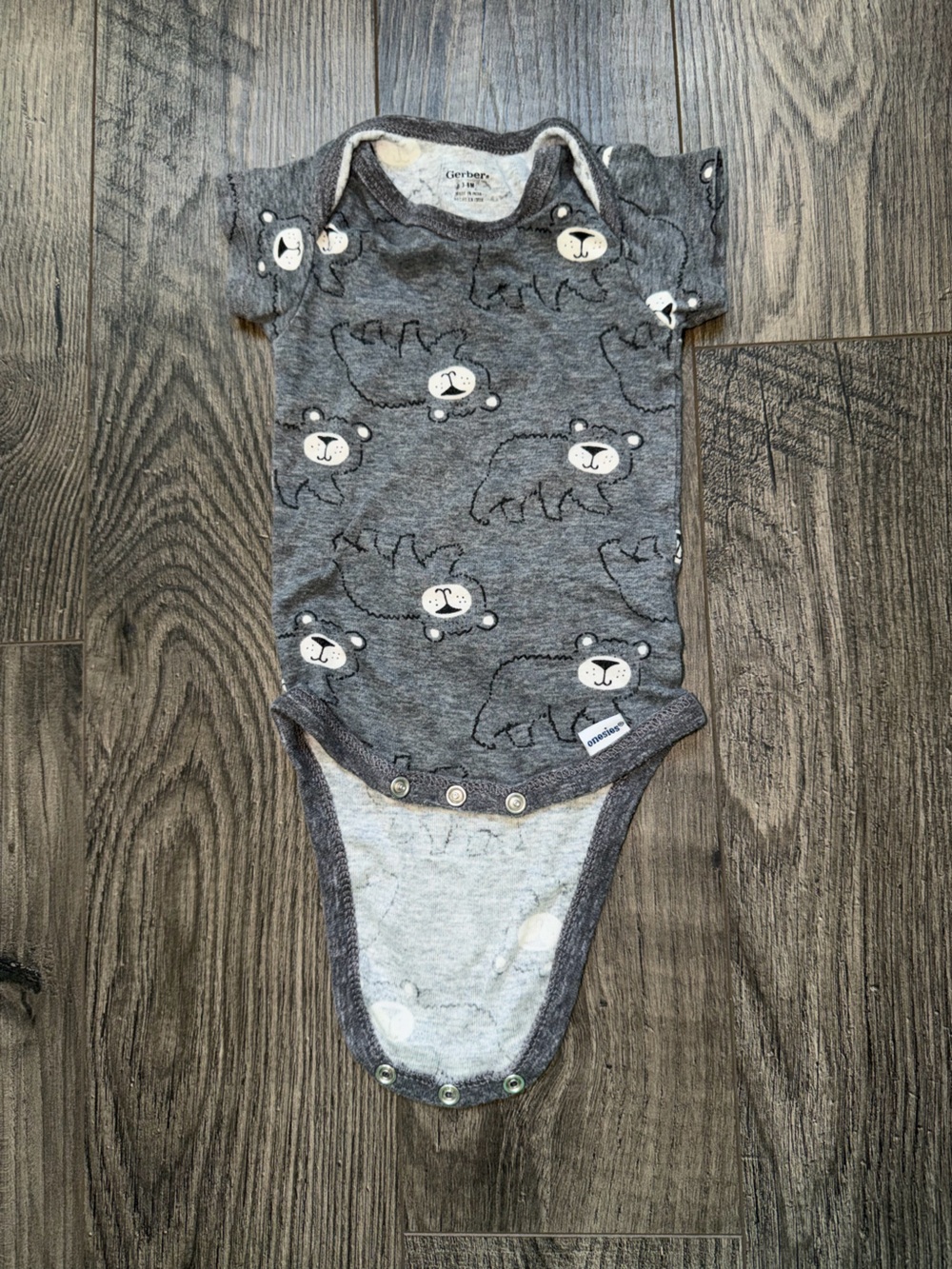 Gerber Gray Bear Print Sleeveless Bodysuit